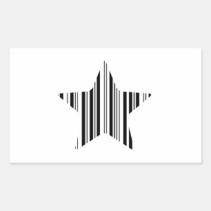 STAR BAR CODE Stellar Barcode Muster Design Rechteckiger Aufkleber