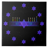 Star Bar Menorah Fliese (Vorderseite)