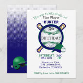 Star Baseball Player Geburtstag Einladung (Vorne/Hinten)