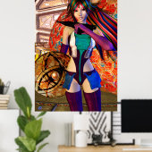 Star Beam Science Fiction Fantasy Art Poster (Heimbüro)