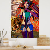 Star Beam Science Fiction Fantasy Art Poster (Küche)