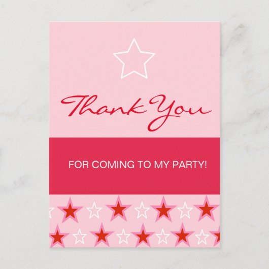 Star Birthday Girl, vielen Dank Postkarte (Vorderseite)