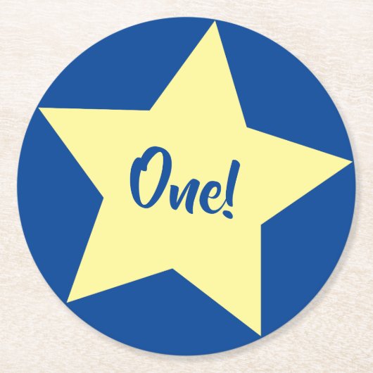 Star Birthday Party Runder Pappuntersetzer (Vorderseite)