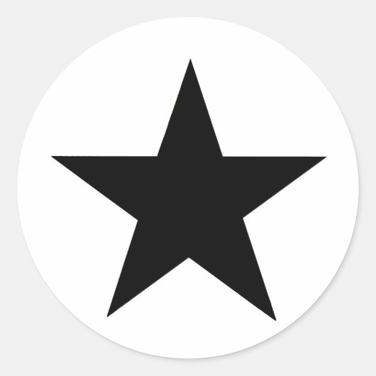 Star Black JGibney The MUSEUM Zazzle Geschenke Runder Aufkleber (Vorderseite)