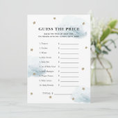 Star & Blue Cloud schätzen das Price Baby Shower G Einladung (Stehend Vorderseite)