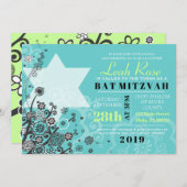 STAR BLUME Bat Mitzvah Einladung (Vorne/Hinten)