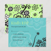 STAR BLUME Bat Mitzvah Einladung Antwort Karte (Vorne/Hinten)