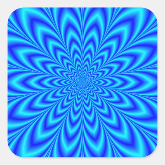 Star-Blume in Blautönen Quadratischer Aufkleber (Vorderseite)