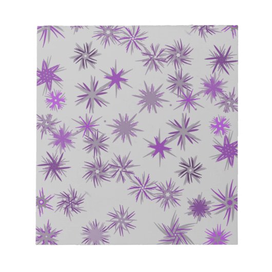 Star-Blume in Weihnachten 2022 weiches lila Silber Notizblock (Vorderseite)