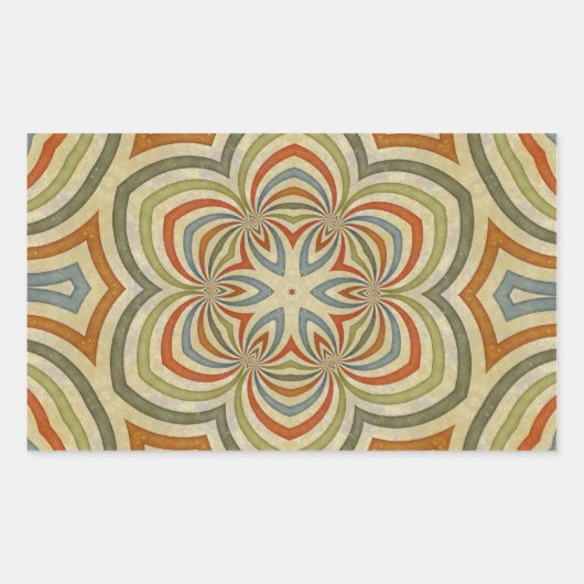 Star Blume Kaleidoscope Mandala Rechteckiger Aufkleber (Vorderseite)
