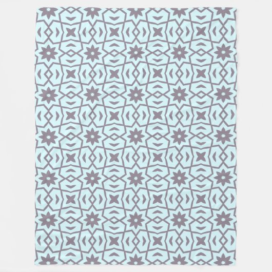 Star Blume Muster in Grau auf blass blau Fleecedecke (Vorderseite)