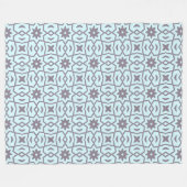 Star Blume Muster in Grau auf blass blau Fleecedecke (Vorderseite (Horizontal))