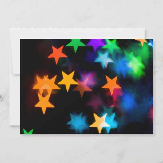 Star Bokeh mit Blue Abschluss Hat Einladung (Rückseite)