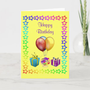 Star Border Birthday Card Karte