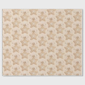 Star Bows Cream Christmas Geschenkpapier (Flach)