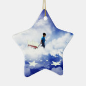 Star Boy mit wenig Rotem Wagen der Sterne Keramikornament (Rechts)