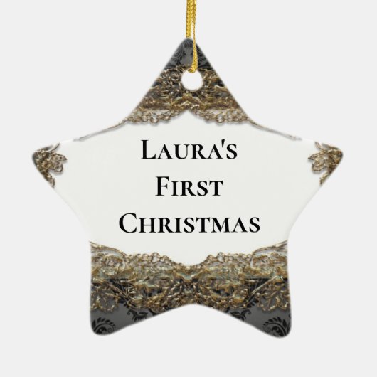 Star Bright First Christmas Keramik Ornament (Hinten)