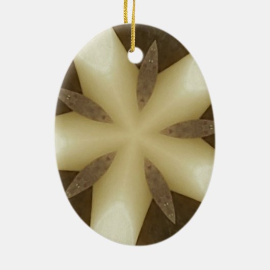 Star Brown White Rustic Design Colors Keramik Ornament (Hinten)