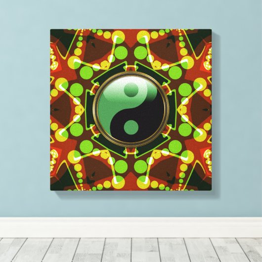 Star Bubbles New Age Yin Yang Wrapped Canvas Leinwanddruck (Insitu (Holzboden))