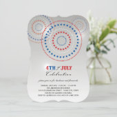 Star Bursts Fireworks Amerikanische Unabhängigkeit Einladung (Stehend Vorderseite)