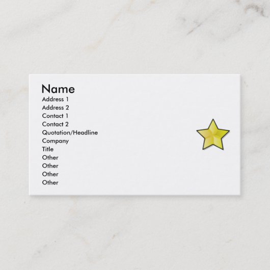 Star Business Card Visitenkarte (Vorderseite)