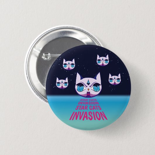 Star Cat Invasion Button (Vorne & Hinten)