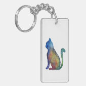 Star Cat Rectangle (doppelseitig) Schlüsselanhänge Schlüsselanhänger (Vorderseite links)