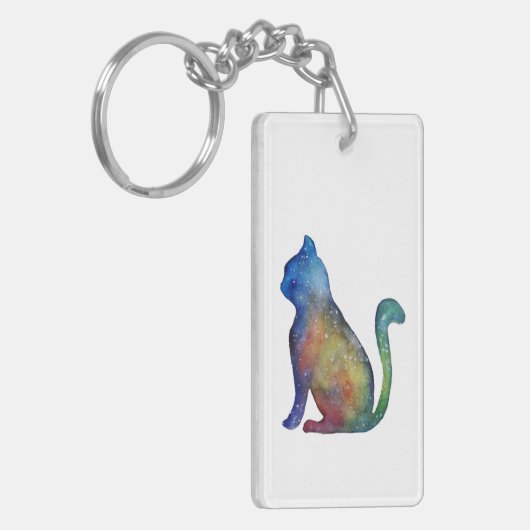 Star Cat Rectangle (doppelseitig) Schlüsselanhänge Schlüsselanhänger (Vorderseite links)