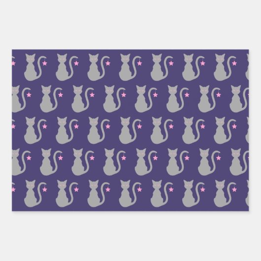 Star Cat Wrapping Paper Set Geschenkpapier Set (Vorderseite 2)