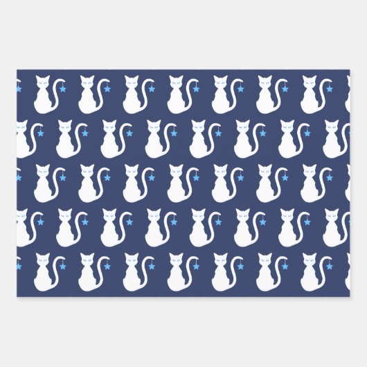 Star Cat Wrapping Paper Set Geschenkpapier Set (Vorderseite)