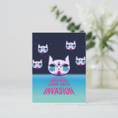 Star Cats Invasion Postkarte (Stehend Vorderseite)