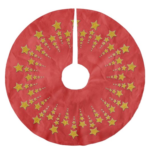 Star Circle Gold I + Ihr Backgr. Ideen Polyester Weihnachtsbaumdecke (Vorderseite)