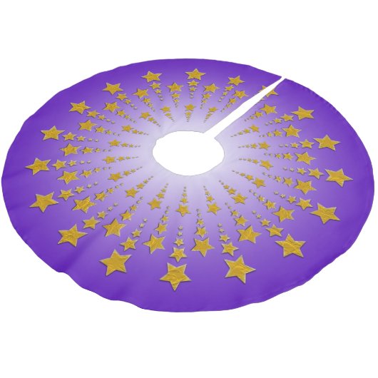 Star Circle Gold I + Ihr Backgr. Ideen Polyester Weihnachtsbaumdecke (Schrägansicht)