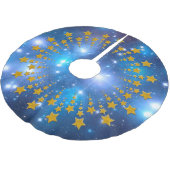 Star Circle Gold I + Ihr Backgr. Ideen Polyester Weihnachtsbaumdecke (Schrägansicht)