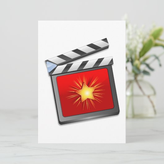 Star Clapper Board Einladung (Stehend Vorderseite)