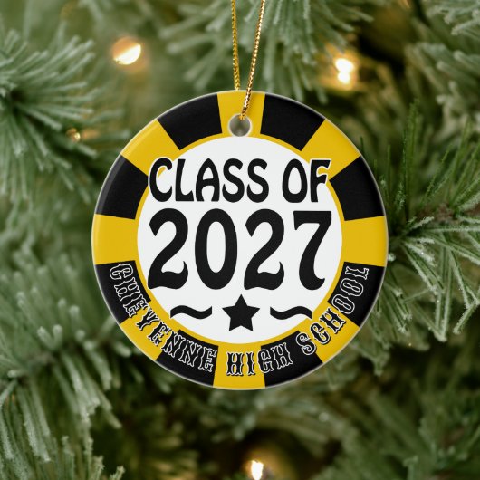 Star Class of 2027 Photo Graduation Keramik Ornament (Baum)