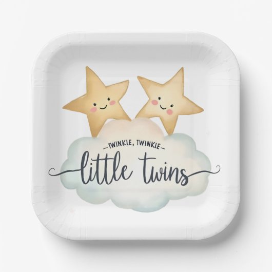 Star & Cloud - Twinkle, Twinkle Little Twins Pappteller (Vorderseite)