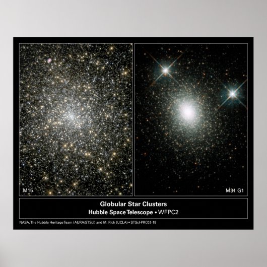 Star Cluster Hubble Telescope-Foto Poster (Vorne)
