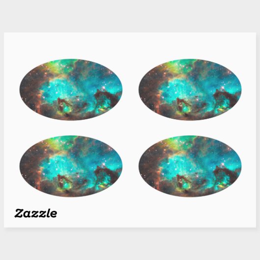 Star Cluster NGC 2074 Ovaler Aufkleber (Blatt)