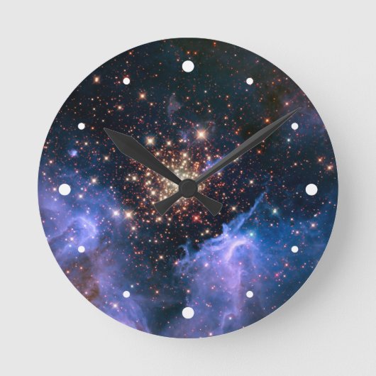 Star Cluster NGC 3603 (Hubble) Runde Wanduhr (Vorderseite)