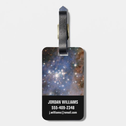 Star Cluster Trumpler 14. Gepäckanhänger (Rückseite vertikal)