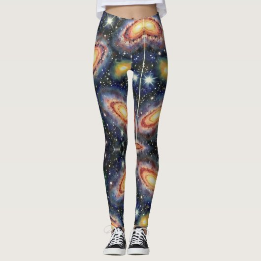 Star Clusters Dark Space Dust Galaxy Leggings (Vorderseite)