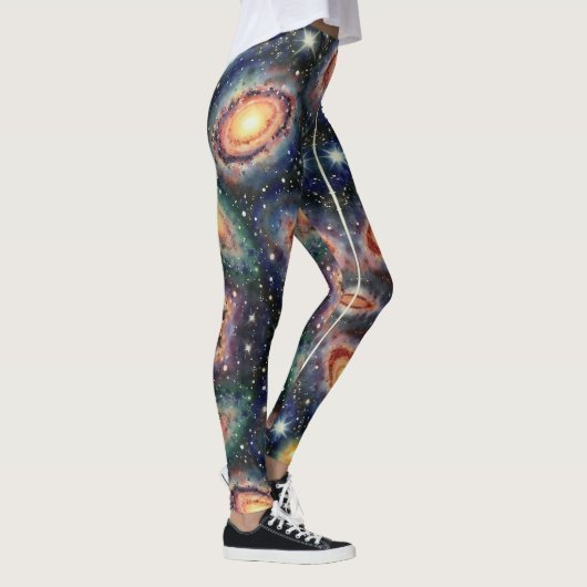 Star Clusters Dark Space Dust Galaxy Leggings (Rechts)