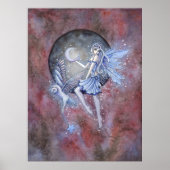 Star Collector Faiy and Owl Fantasy Art Poster (Vorne)