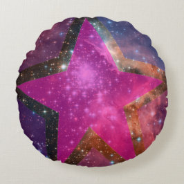 Star Colorblockierte Galaxie Print Circle Throw Ki Rundes Kissen