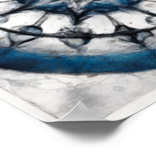 Star Compass Mandala Square Poster (Ecke)