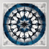 Star Compass Mandala Square Poster (Vorne)
