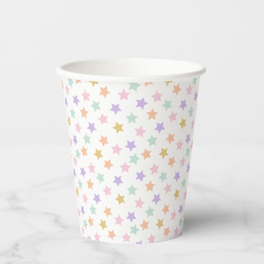 Star Confetti (Pastel) Pappbecher (Vorderseite)