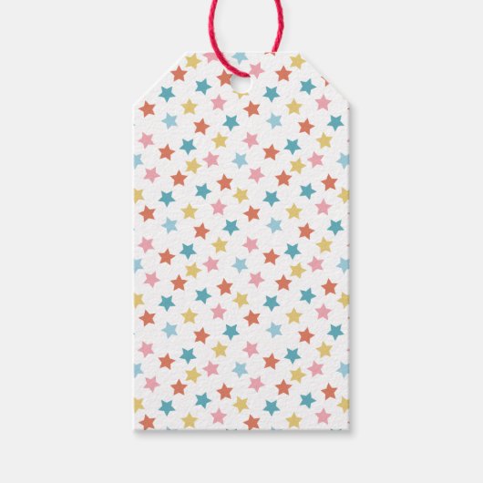 Star Confetti (Retro) Geschenkanhänger (Vorderseite)