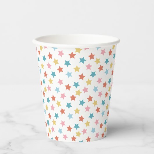 Star Confetti (Retro) Pappbecher (Vorderseite)